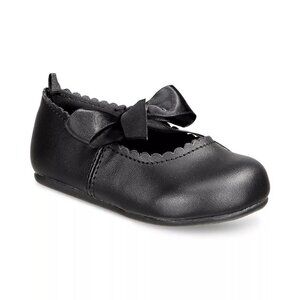 First Impressions Baby Girls 2C Faux Leather Hard Sole Ballet Flats with‎ Ribbon